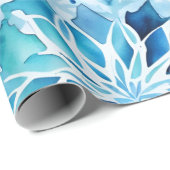 スノーフレーク冬の魔法水の色パターン ラッピングペーパー (ロールコーナー)