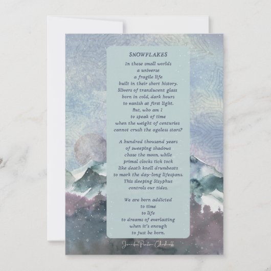 スノーフレーク冬デザインサンキューカード シーズンカード (正面)