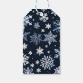スノーフレーク冬デザインブルーコールドカワイト ギフトタグ (正面)