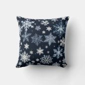 スノーフレーク冬デザインブルーコールドカワイト クッション (裏面)