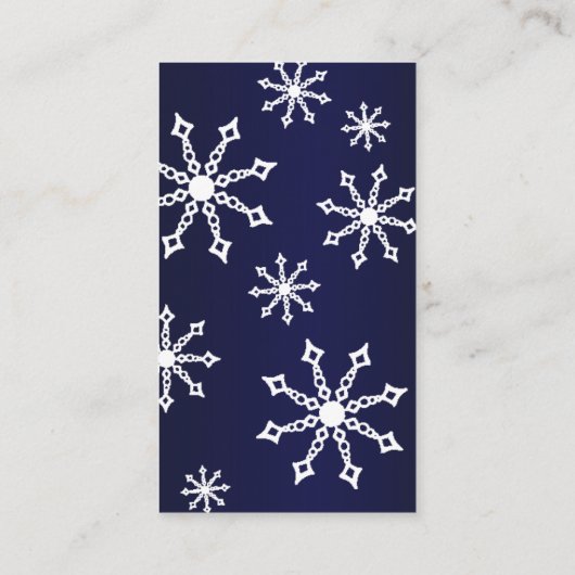 スノーフレーク冬ベビーシャワーおむつラッフルチケット エンクロージャーカード (裏面)