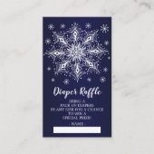 スノーフレーク冬ベビーシャワーおむつラッフルチケット エンクロージャーカード (正面)