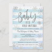 スノーフレーク冬ベビーシャワー招待状 招待状 (正面)