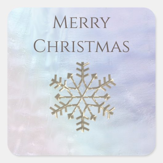 スノーフレーク冬ロマンチック真珠ホログラフィック スクエアシール (正面)