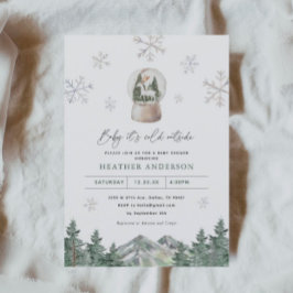 スノーフレーク冬ワンダーランド冬の赤ちゃんシャワー 招待状
