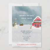 スノーフレーク冬ワンダーランド水の色ベビーシャワー 招待状 (裏面)