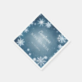 スノーフレーク冬ワンダーランド赤ちゃんシャワーブルー スタンダードカクテルナプキン (角)