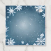 スノーフレーク冬ワンダーランド赤ちゃんシャワーブルー フェイバータグ (裏面)