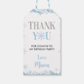 スノーフレーク冬誕生日サンキューギフトラベル ギフトタグ (正面)