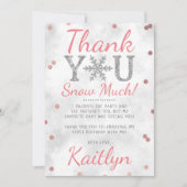 スノーフレーク冬1歳の誕生日 サンキューカード (正面)