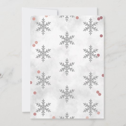 スノーフレーク冬1歳の誕生日 サンキューカード (裏面)