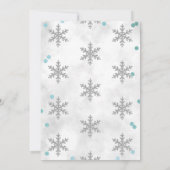 スノーフレーク冬1歳の誕生日 招待状 (裏面)