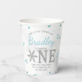 スノーフレーク冬1歳の誕生日 紙コップ (裏面)