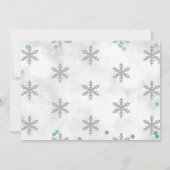 スノーフレーク冬1st誕生日の写真 サンキューカード (裏面)