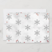 スノーフレーク冬1st誕生日の写真 サンキューカード (裏面)