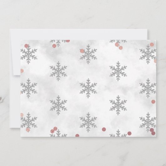 スノーフレーク冬1st誕生日の写真 サンキューカード