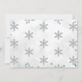 スノーフレーク冬1st誕生日の写真 招待状 (裏面)