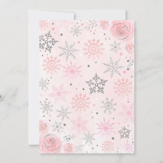 スノーフレーク冬1st誕生日パーティの招待状 招待状 (裏面)