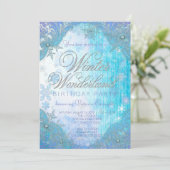 スノーフレーク凍っていウィンターワンダーランド誕生日パーティー 招待状 (スタンド正面)