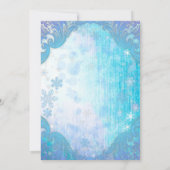 スノーフレーク凍っていウィンターワンダーランド誕生日パーティー 招待状 (裏面)