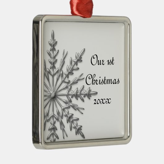 スノーフレーク初めてのクリスマスを一緒に メタルオーナメント (右)