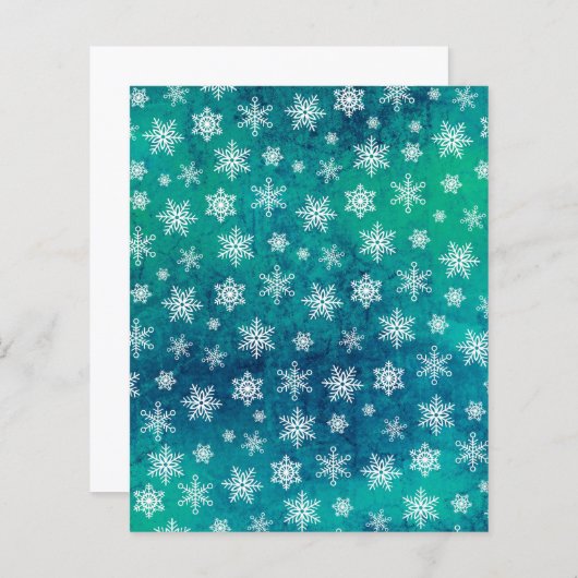 スノーフレーク動揺してスクラップブック紙-ティール(緑がかった色) (正面/裏面)