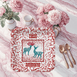 スノーフレーク北欧メリークリスマストナディースカンディア ペーパープレート