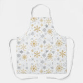 スノーフレーク及びサークルシームレスパターン エプロン (正面)