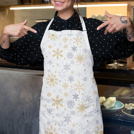 スノーフレーク及びサークルシームレスパターン エプロン
