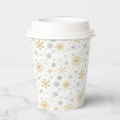 スノーフレーク及びサークルシームレスパターン 紙コップ (裏面)