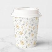 スノーフレーク及びサークルシームレスパターン 紙コップ (右)