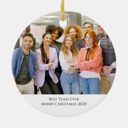 スノーフレーク同僚ミームアートフォトオフィスギフト セラミックオーナメント (裏面)