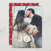 スノーフレーク喜びフルブリードクリスマスフォト シーズンカード (正面/裏面)