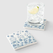 スノーフレーク大理石コースタークリスマス ストーンコースター (横)