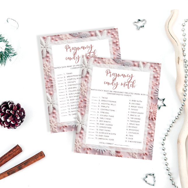 スノーフレーク妊娠キャンディバー |赤ちゃんシャワーゲーム (クリエイターアップロード済み)