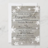 スノーフレーク婚約パーティタイムトゥドリンクシャンパーニュ 招待状 (裏面)