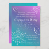 スノーフレーク婚約パーティ 招待状 (正面/裏面)