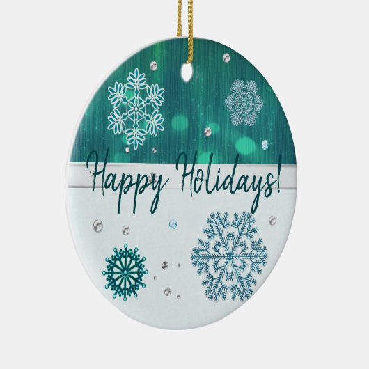 スノーフレーク宝石3Dカスタムメッセージ セラミックオーナメント (右)