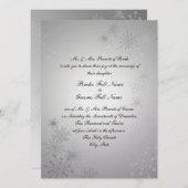 スノーフレーク宝石/シルバー 招待状 (正面/裏面)