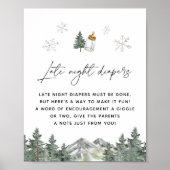 スノーフレーク山の赤ちゃんシャワー深夜おむつ ポスター (正面)