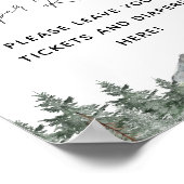 スノーフレーク山赤ちゃんシャワーおむつラッフルサイン ポスター (角)