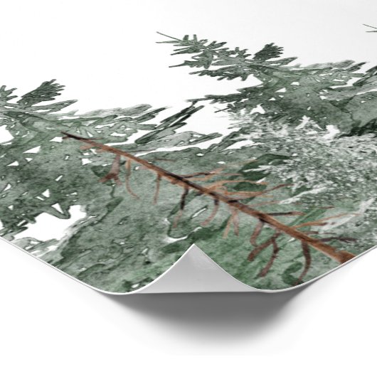 スノーフレーク山赤ちゃんシャワー歓迎サインのポスター ポスター (角)