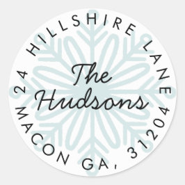 スノーフレーク差出人住所ラベル ラウンドシール