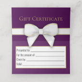 スノーフレーク弓パープルクリスマスツリーのギフトカード プレイスカード (内部開封)