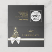 スノーフレーク弓ブラックグレークリスマスツリーギフトカード プレイスカード (外部開封)