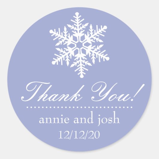 スノーフレーク感謝ラベル(紫) ラウンドシール (正面)