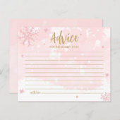 スノーフレーク手頃ベビーシャワーアドバイスカード (正面/裏面)