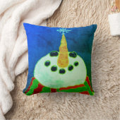 スノーフレーク抽象芸術クリスマスアート付き雪だるま クッション (ブランケット)