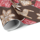 スノーフレーク抽象芸術クリスマスクリスマスホリデー ラッピングペーパー (ロールコーナー)
