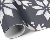 スノーフレーク抽象芸術クリスマス ラッピングペーパー (ロールコーナー)